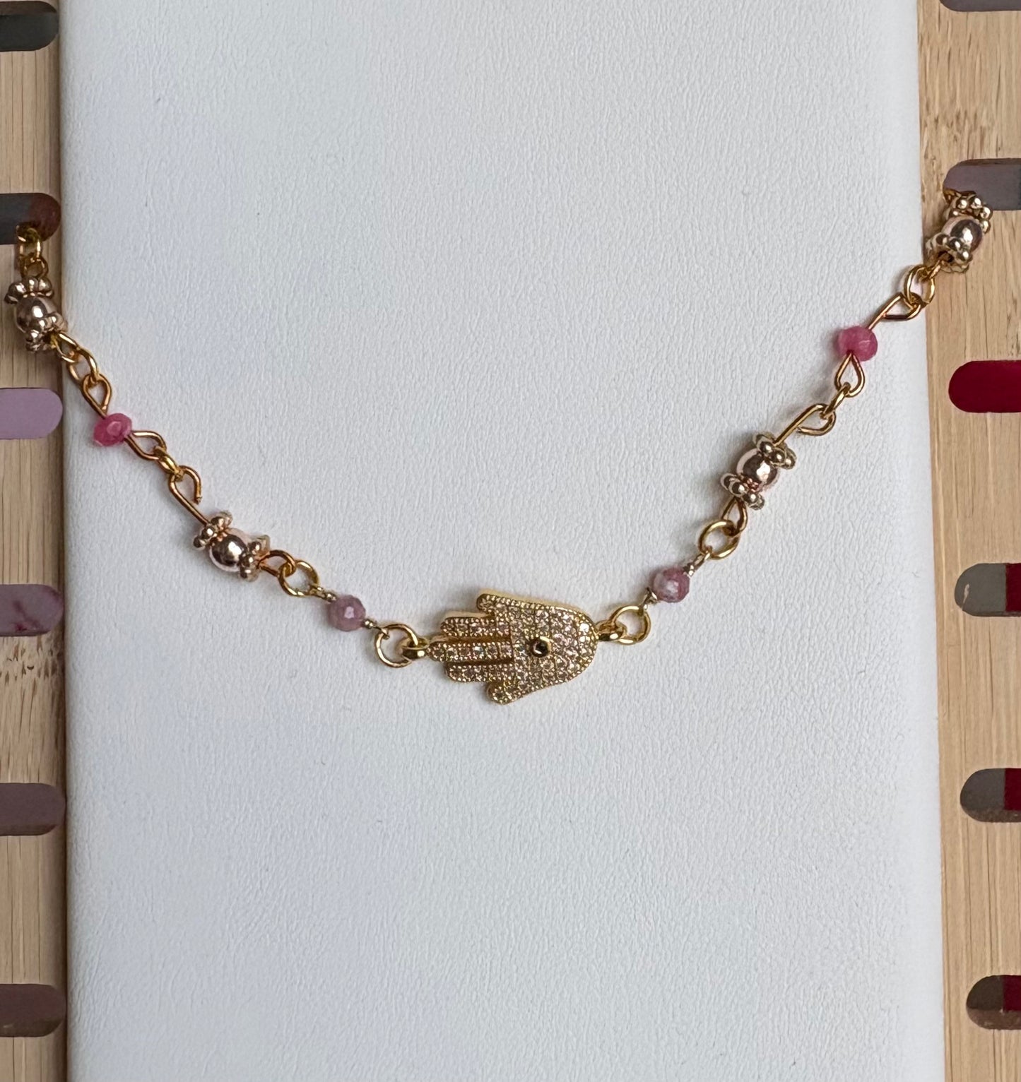 Nia Charm and Bead Gold Bracelet