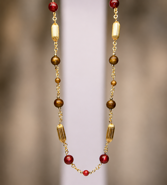 Xoe Beaded Gold Necklace