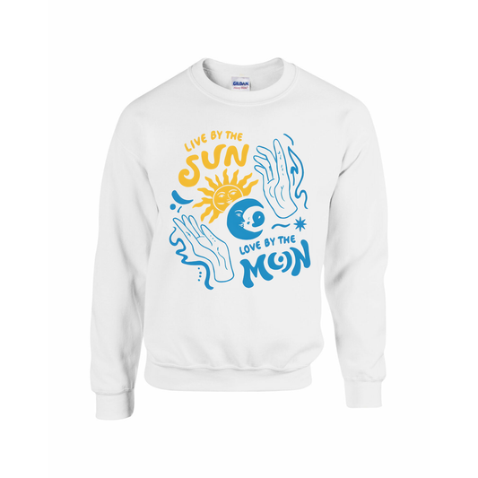 Sun & Moon Crewneck Sweatshirt on White